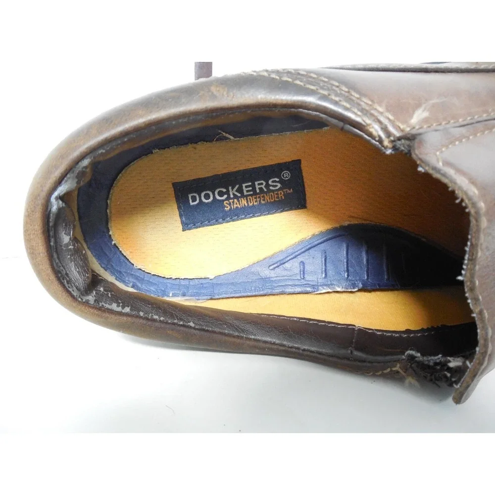 Dockers Stain Defender Men's 9.5 M‎ Brown Leather Loafer/Slip on Shoes